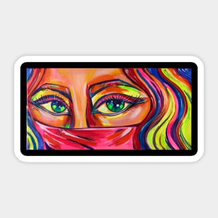 Colorful woman eyes painting Sticker